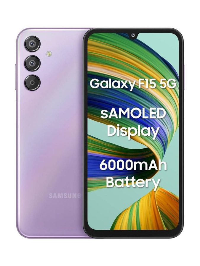 [PH-SAM-E3F41646B1] Samsung Galaxy F15 5G (Groovy Violet, 6GB RAM, 128 GB)