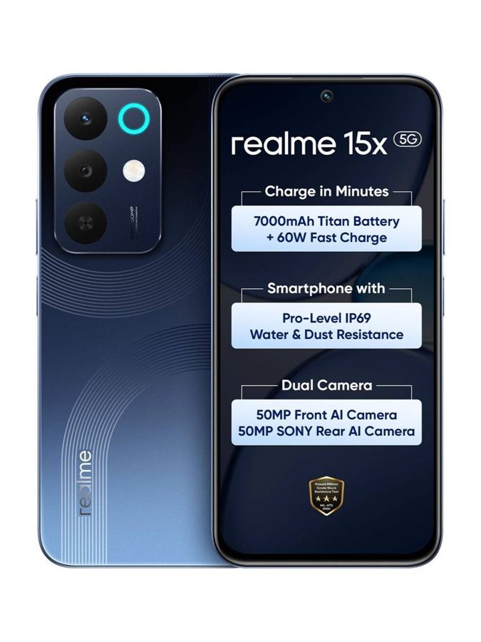 [PH-REA-542041B39D] realme 15x 5G (Marine Blue, 8GB RAM, 256 GB)