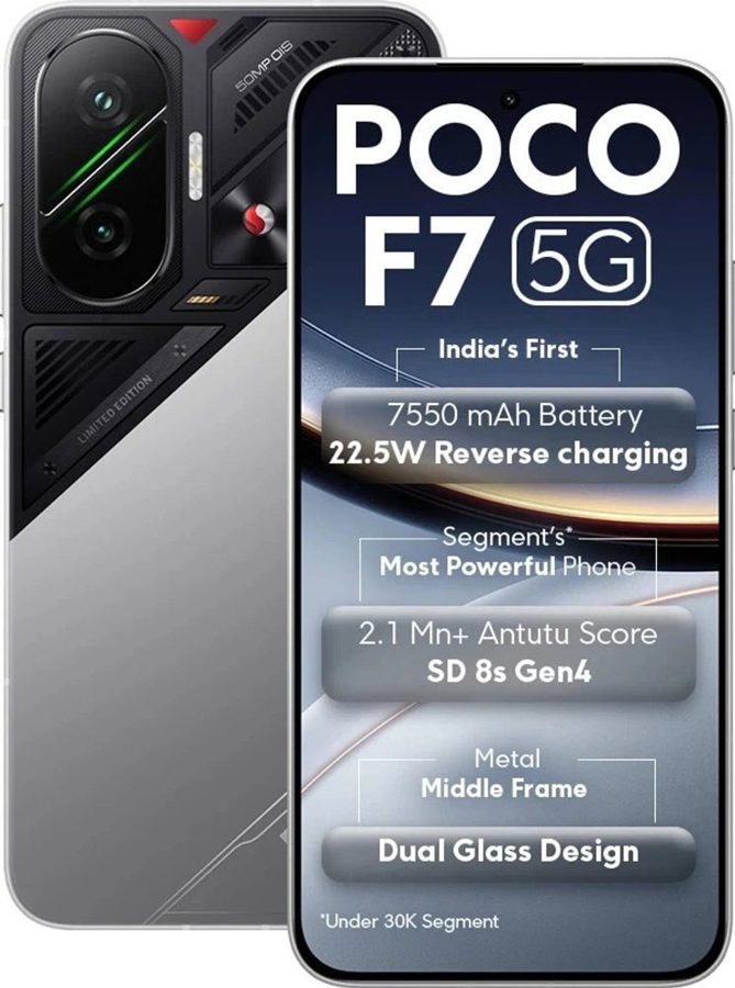 [PH-POC-4FF7648467] POCO F7 5G (Cyber Silver Edition, 12GB RAM, 512 GB)