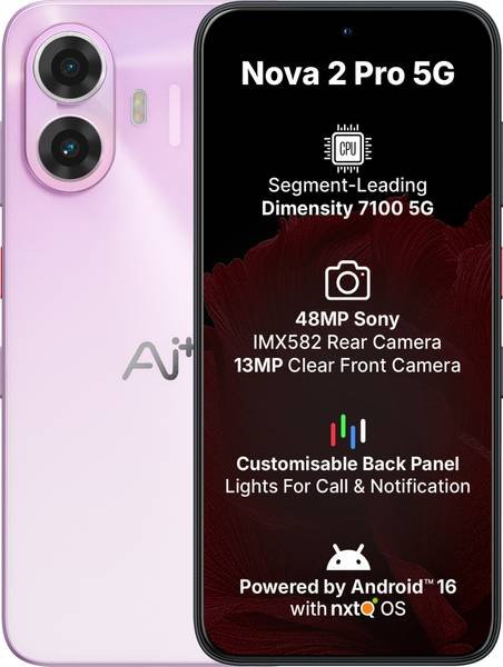 [SM4-7B1111FA1D673F77] Ai+ Nova 2 Pro 5G (Purple, 128 GB) (6 GB RAM)