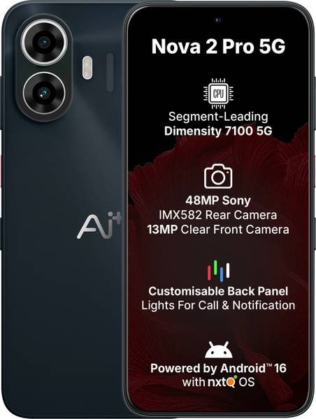 [SM4-30B8DE00E5B96225] Ai+ Nova 2 Pro 5G (Black, 128 GB) (8 GB RAM)