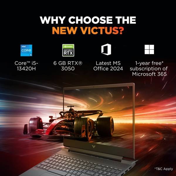 HP Victus Intel Core i5 13th Gen 13420 H - (16 GB/512 GB SSD/Windows 11 Home/6 GB Graphics/NVIDIA GeForce RTX 3050) 15-fa2196tx / 15-fa2197TX Gaming Laptop - Photo 2