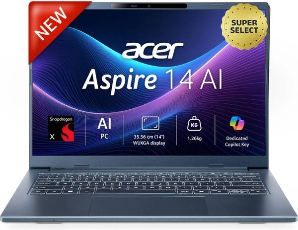 [SML-3A17EE251013ABA6] Acer Aspire 14 AI Office 2024 + M365 Basic Snapdragon X - (16 GB/512 GB SSD/Windows 11 Home) A14-11M Thin and Light Laptop