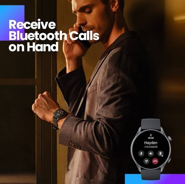 AMAZFIT GTR 3 Pro, 1.45 AMOLED Display with BT Calling, GPS,12 Day Battery Smartwatch (Black, Free Size) - Photo 3