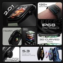GOBOULT Trail 2.01'' 3D Curved HD Display, Working Crown, Health Monitor, IP68 Smartwatch (Blue, Free Size) - Photo 2