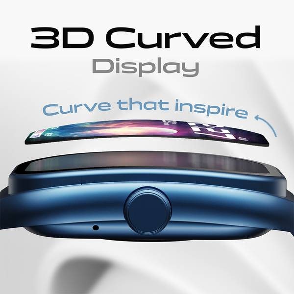 GOBOULT Trail 2.01'' 3D Curved HD Display, Working Crown, Health Monitor, IP68 Smartwatch (Blue, Free Size) - Photo 3