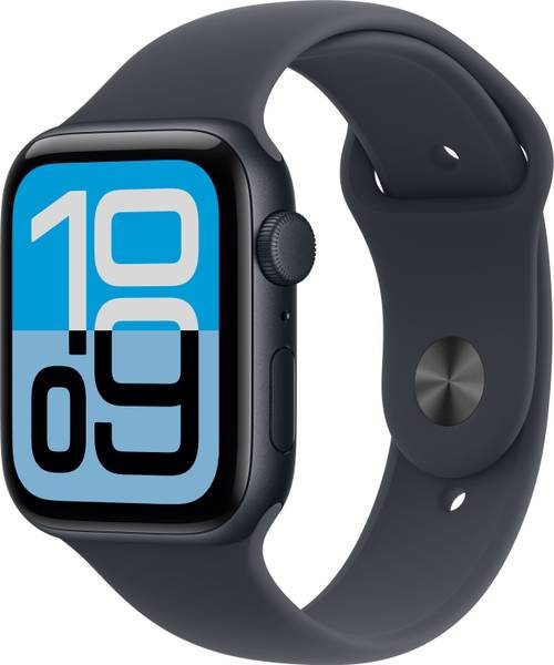 [SMW-CF7640F7B435F938] Apple Watch SE 3(2025) GPS 44mm Midnight Aluminium Case Midnight Sport Band - M/L (Grey, Medium/Large)