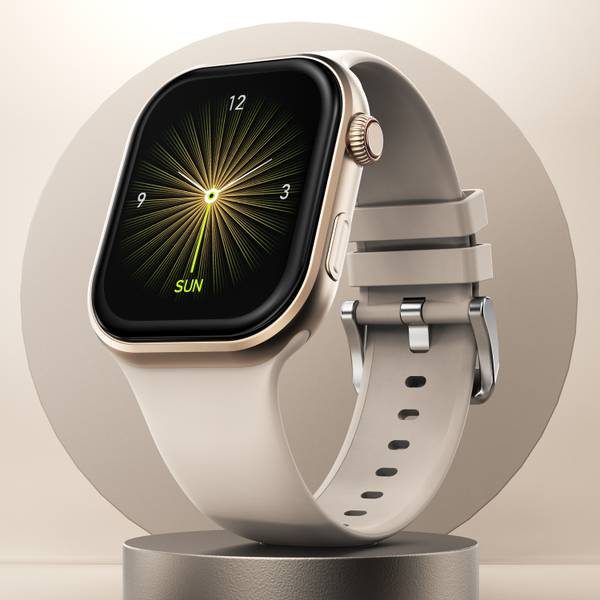 [SMW-B2C22B8939E5DD0F] Fire-Boltt Brillia 51.3mm (2.06 inch) Largest AMOLED Display,Bluetooth Calling AI Assistant Smartwatch (Beige, Free Size)
