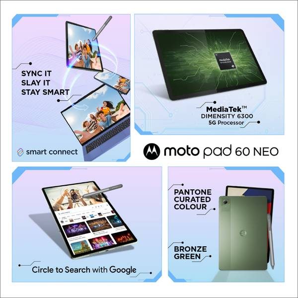 MOTOROLA Pad 60 Neo 8 GB RAM 128 GB ROM 11 inch with Wi-Fi+5G MediaTek Dimensity 6300 Tablet (PANTONE Bronze Green) - Photo 3