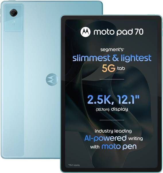 [SMT-1EF0AD9A5D8E57C5] MOTOROLA pad 70 8 GB RAM 128 GB ROM 12.1 inch with Wi-Fi+5G Gaming Tablet (Pantone Sea Angel)