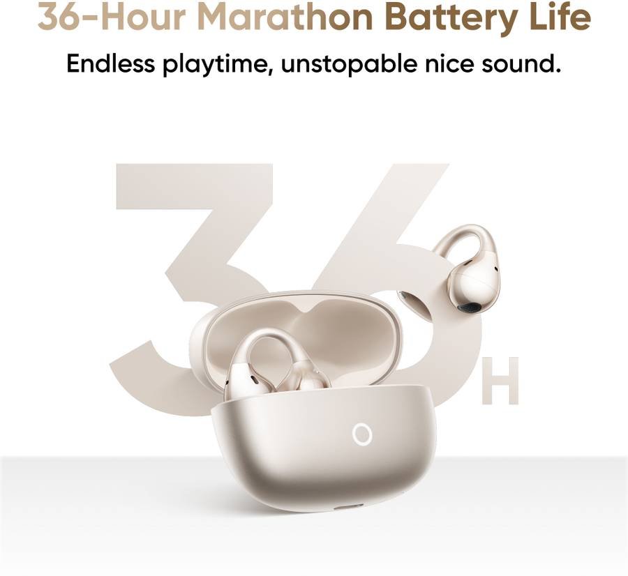 realme Buds Clip, Paper-Lightweight, AI Dual-Mic ENC, 11mm Dual Magnet,36H Battery,IP55 Bluetooth (Titanium Gold) - Photo 2