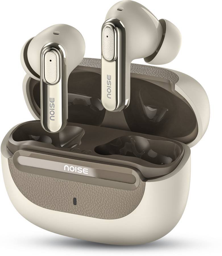[SMA-957990C812E6AF9D] Noise Buds UNO, 40Hrs Playtime, Quad Mic with ENC, Premium Leather Accent, Dual Pair Bluetooth (Ivory Grain)