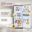 Godrej 223 L Frost Free Double Door 3 Star Refrigerator  with 6-in-1 Freezer Convertible 30 Days Farm Freshness 95%+ Food Surface Disinfection (Steel Rush) - Photo 4