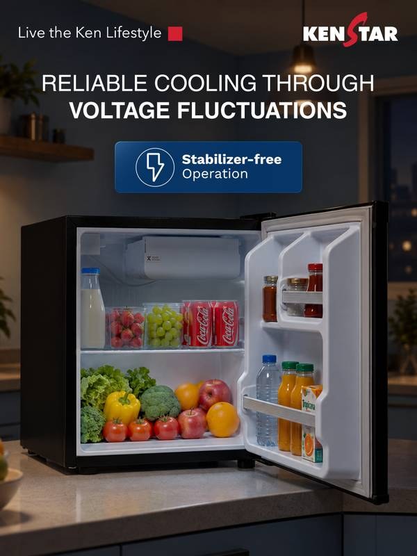 Kenstar 45 L Direct Cool Single Door 1 Star Refrigerator (Black) - Photo 4