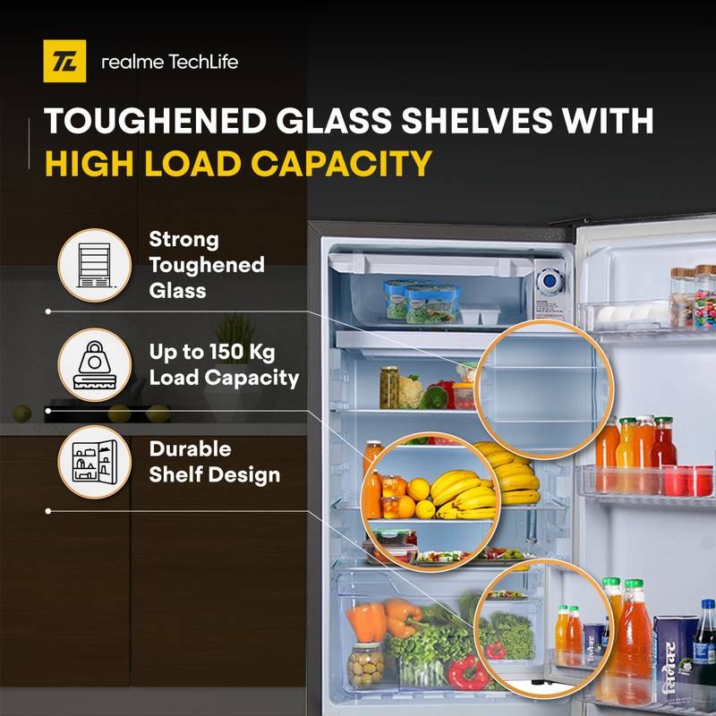realme TechLife 84 L Direct Cool Single Door 2 Star Refrigerator (Silver Grey) - Photo 3