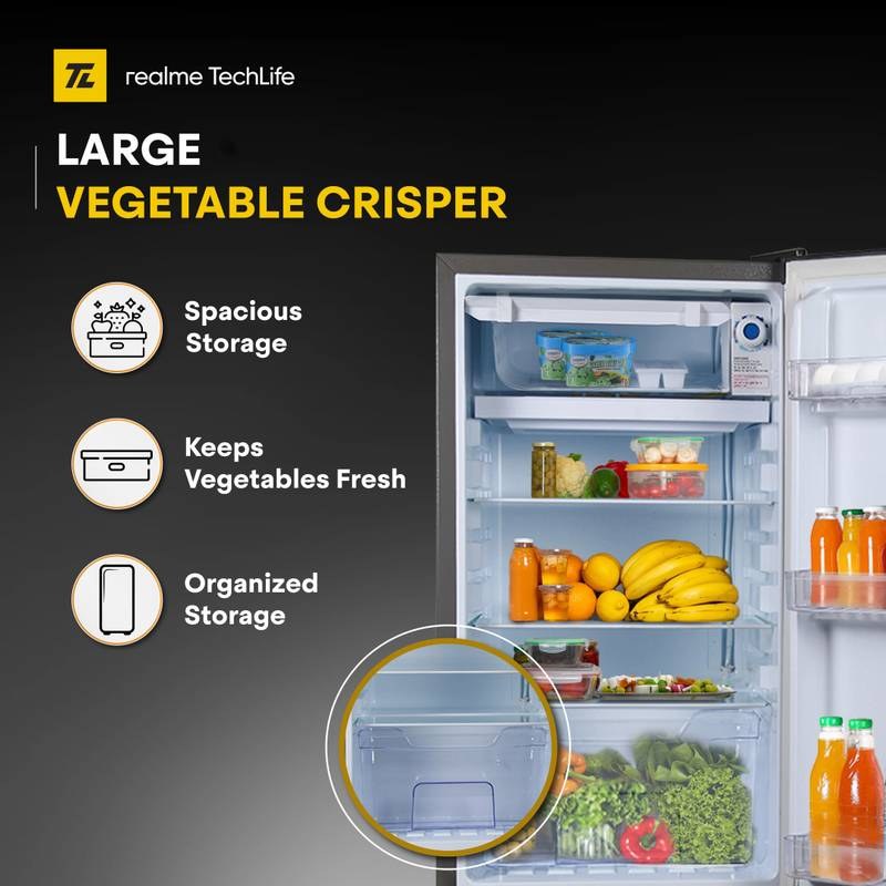 realme TechLife 84 L Direct Cool Single Door 2 Star Refrigerator (Silver Grey) - Photo 4