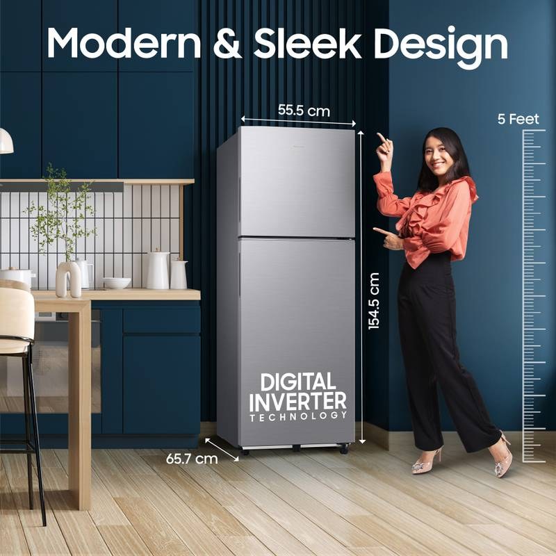 Samsung 236 L Frost Free Double Door 2 Star Refrigerator  with Digital Inverter, 2026 Model (GRAY SILVER) - Photo 2