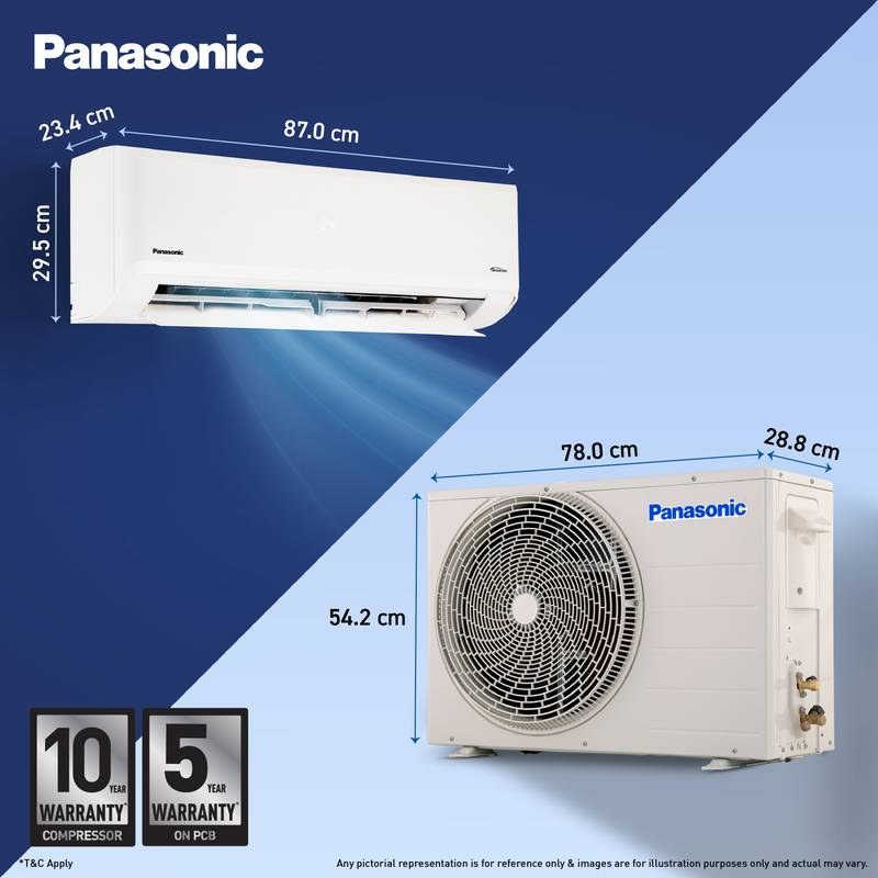 Panasonic 2026 Model 1.5 Ton 3 Star Split Inverter with Wi-fi Smart, DustBuster Tech, Matter Enabled, AI, Higher Airflow, 2-Way Swing, Cools at 55 Deg. C, Copper Condenser, 8in1 Convertible, PM0.1 Filter AC (White) - Photo 3