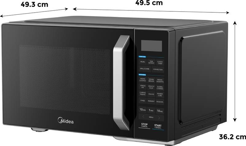 Midea 28 L with Air fryer, Grill, 326 Auto Cook Menu, 900W Microwave Power, Defrost, Multi-Stage Cooking, Stainless Steel Cavity Convection Microwave Oven (Dark Grey) - Photo 2