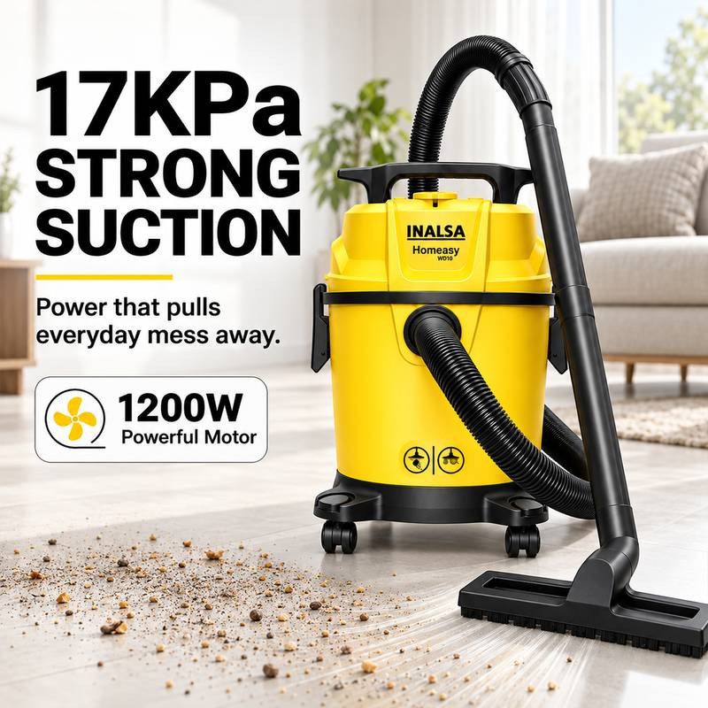 Inalsa Homeasy WD10 Wet & Dry Vacuum Cleaner with Anti-Bacterial Cleaning - Photo 2