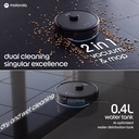 Motorola GlideBot Robotic Floor Cleaner with 2 in 1 Mopping and Vacuum 11000 Pa Suction, 5200mAh Battery, Covers 1800+ Sq ft in Single Charge, Anti Tangle Technology, Advanced Laser Navigation & Mapping (WiFi Connectivity) - Photo 2