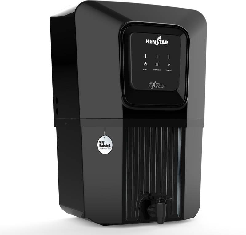Kenstar AquaVeda 12 L RO + UV + UF + Copper + Alkaline + Minerals Water Purifier (Black) - Photo 2