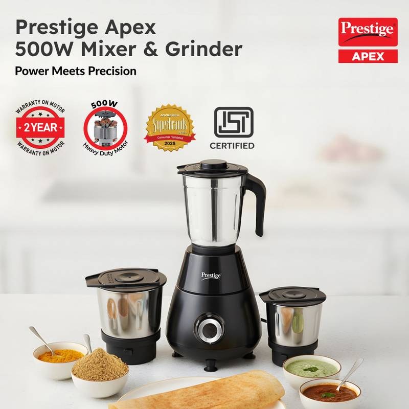 Prestige 500Watts 500 W Mixer Grinder (Black) - Photo 2