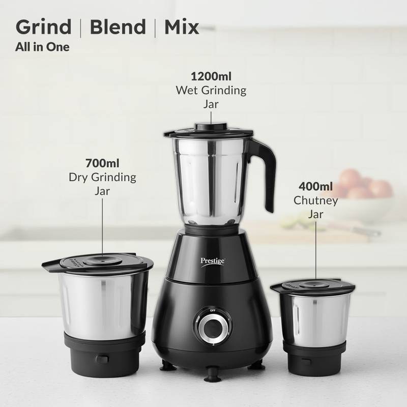 Prestige 500Watts 500 W Mixer Grinder (Black) - Photo 3