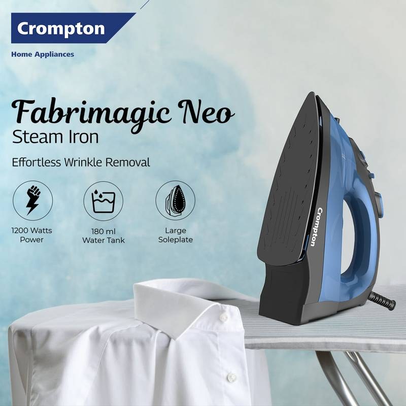 Crompton by Crompton Greaves Consumer Electricals Limited ACGSI-FABRIMAGICN 1200 W Steam Iron (Black and Blue) - Photo 2