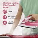 HAVELLS by Havells Tru-Steam Steam Iron with Self Cleaning Function|Vertical & Horizontal Ironing 1600 W Steam Iron (Pink) - Photo 2