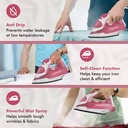 HAVELLS by Havells Tru-Steam Steam Iron with Self Cleaning Function|Vertical & Horizontal Ironing 1600 W Steam Iron (Pink) - Photo 4