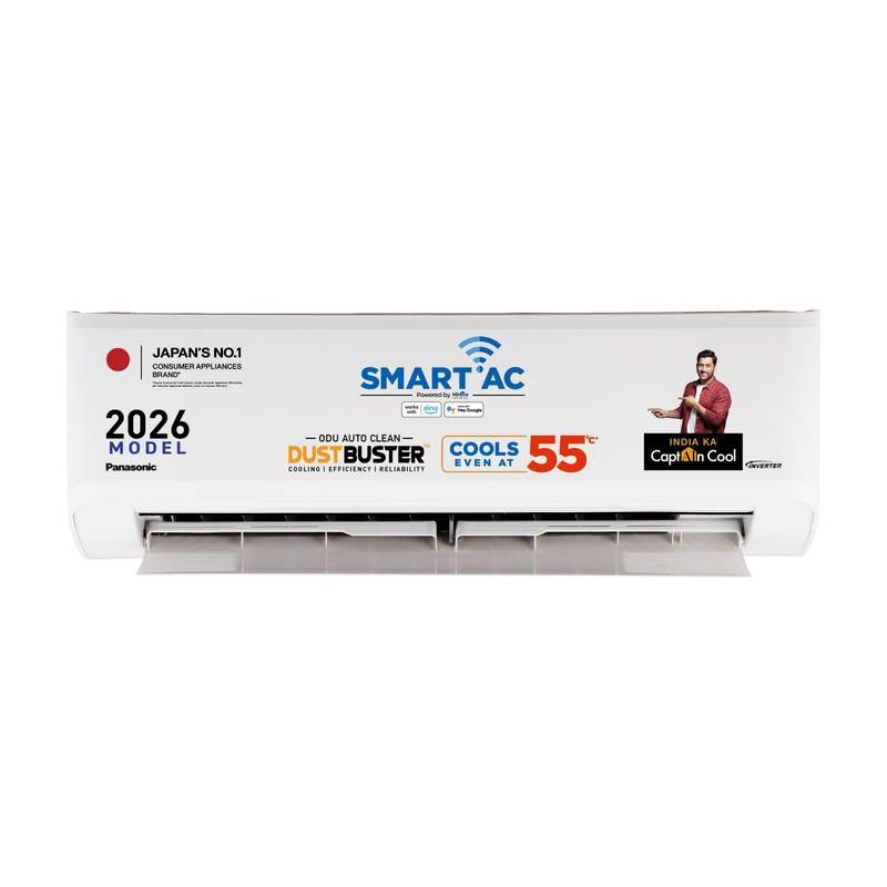 [SMH-390ADF43A1452AB8] Panasonic 2026 Model 1.5 Ton 3 Star Split Inverter with Wi-fi Smart, DustBuster Tech, Matter Enabled, AI, Higher Airflow, 2-Way Swing, Cools at 55 Deg. C, Copper Condenser, 8in1 Convertible, PM0.1 Filter AC (White)