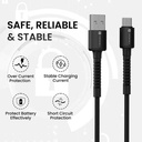 Portronics USB Type C Cable 3 A 2 m Konnect X Nylon Braided Fast Charging and Data Sync (Black) - Photo 2