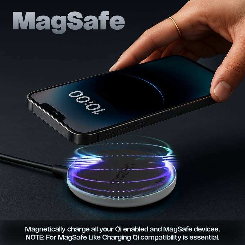 AMKETTE PowerPro Air 450, 15W Qi2 Magsafe Wireless Charging Pad (Grey) - Photo 3