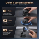 Portronics Hold X Prime Vacuum-Lock Magnetic Mobile Stand, 360° Rotatable, Foldable Mobile Holder (Black) - Photo 2