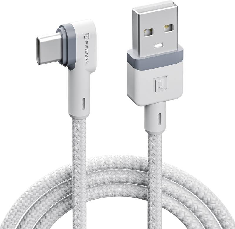 [SMX-16737DB0F017730A] Portronics USB Type C Cable 3 A 1.2 m NA Konnect L POR-1403 (White)
